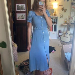 Pretty Blue Dress | Short Sleeve Summer Spring H&M Women’s Girls Buttons Trendy